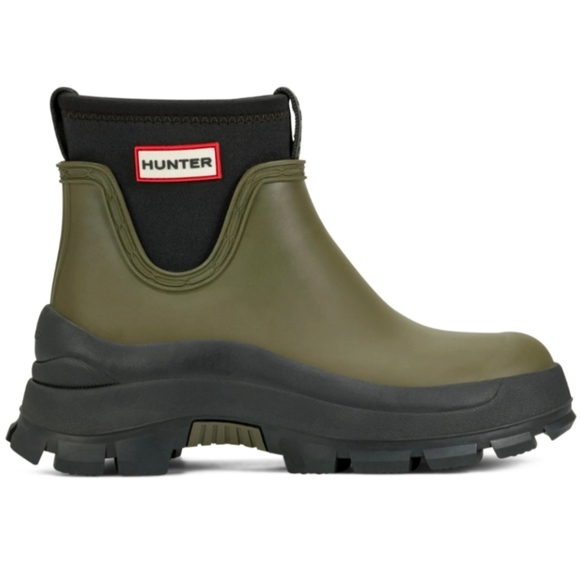 Hunter Women's Green/Black Ankle Winter/Rain Boots, Sz 9 - Picture 1 of 13